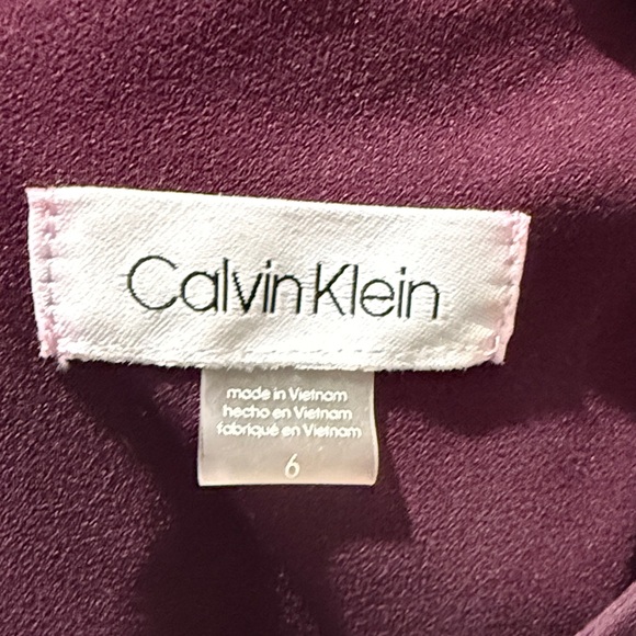 Calvin Klein Burgundy Midi Dress with Black Lace - Picture 2 of 3